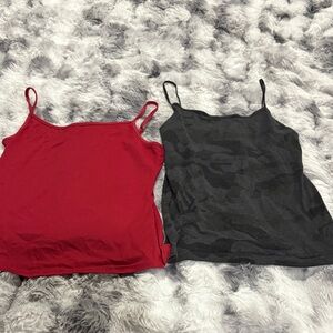 Women's Red and Black Camisole Tops